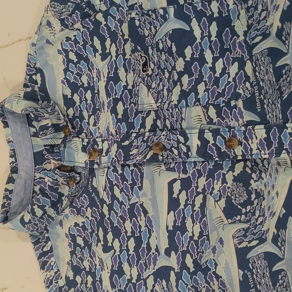 VV Shirt Sleeve Button Down - Shark/Fish